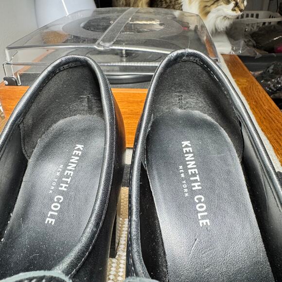 KENNETH COLE Justin Lug Loafer Booties Women 9M 90s Chunky Block Heel Leather - Picture 5 of 9